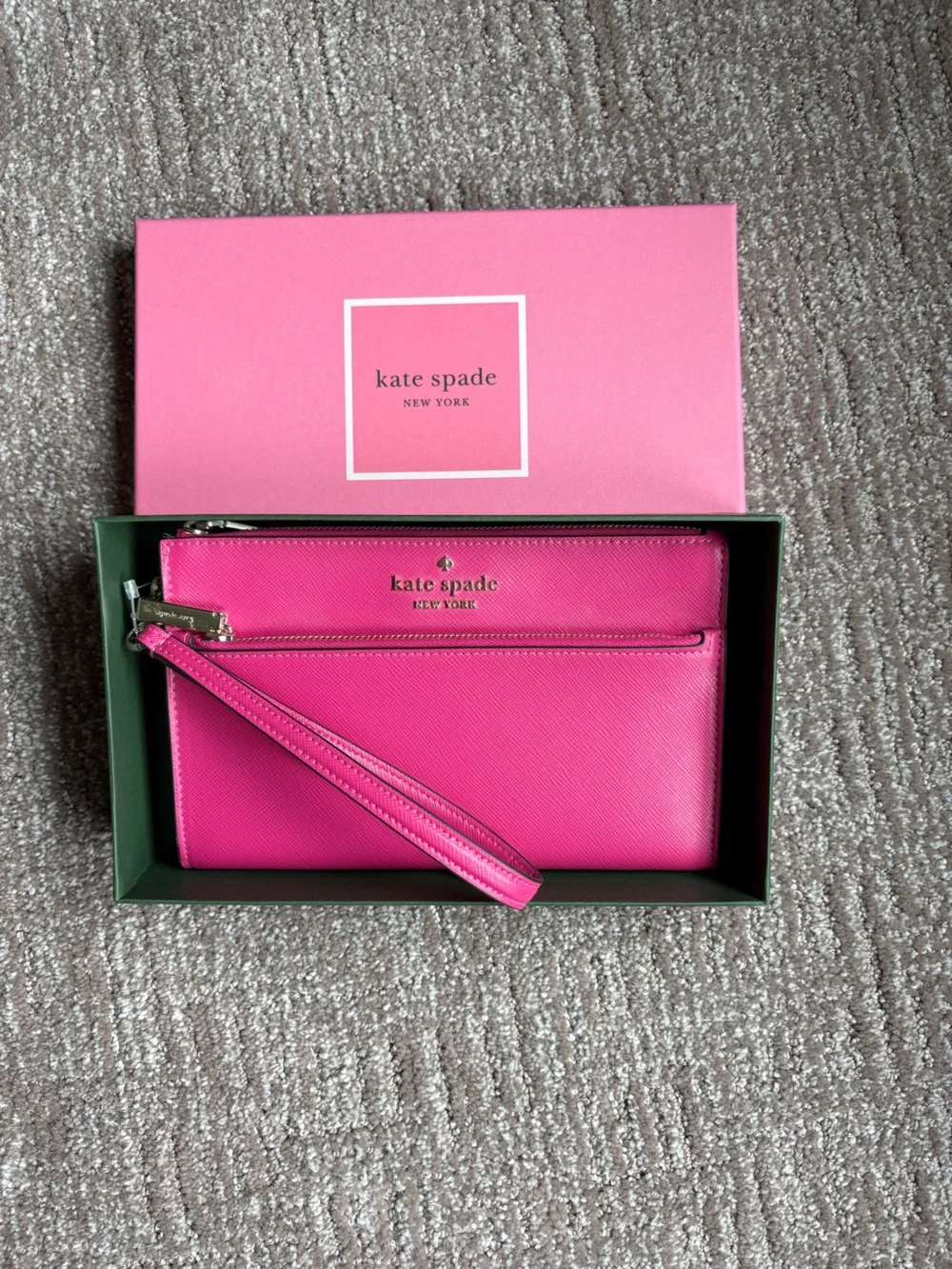 kate spade Hot Pink Leather Wristlet Clutch - NWOT
